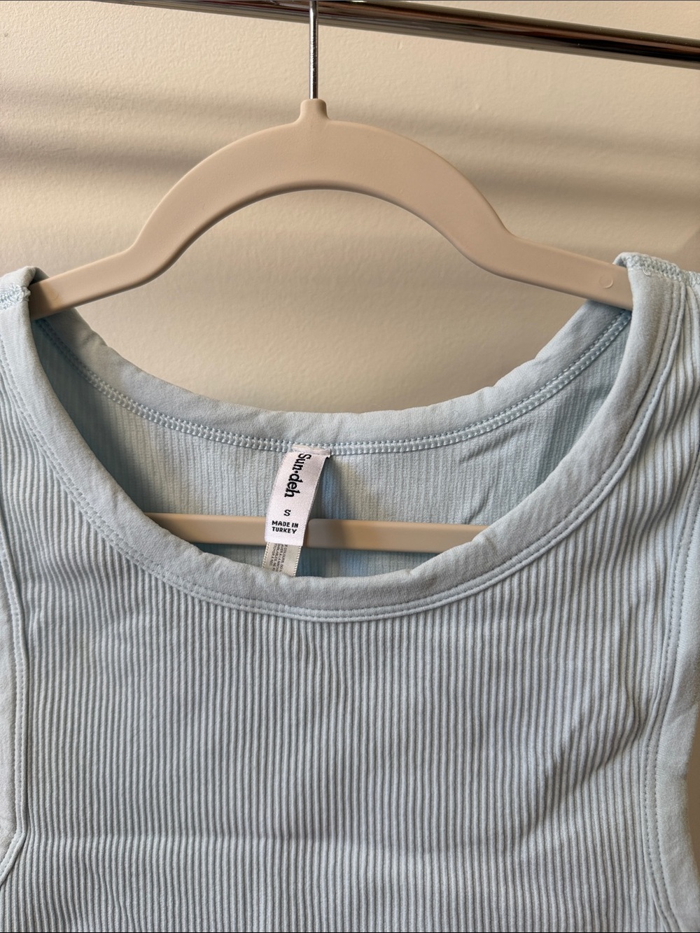 Sunday Best Light Blue Ribbed Tank - Picture 2 of 4